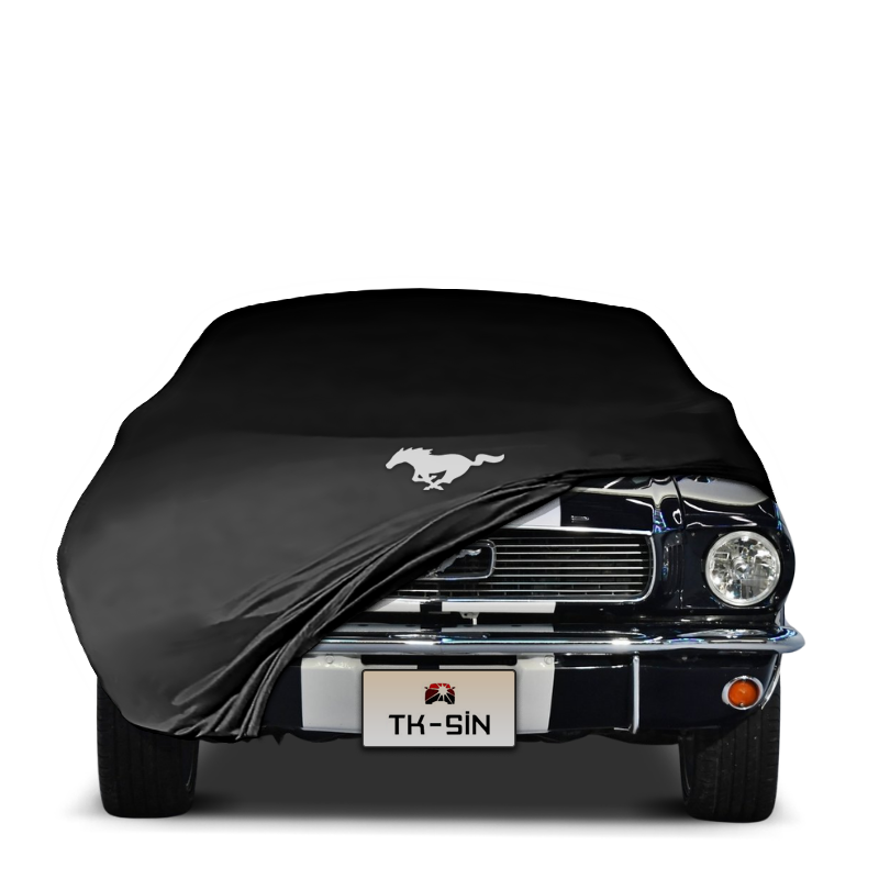Indoor Autoabdeckung für Ford Mustang 1 (1964–1967) mit Logo – maßgeschneidert & atmungsaktiv