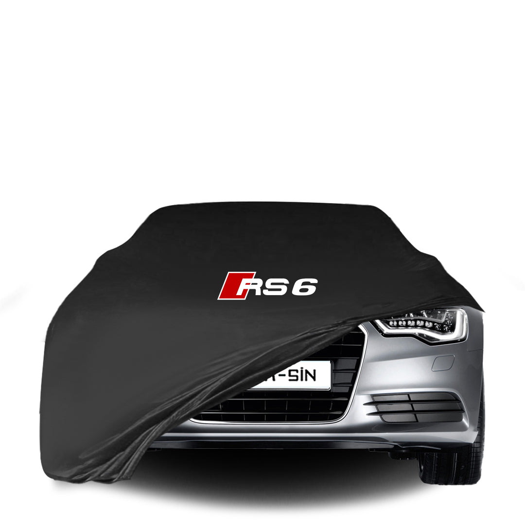 Audi RS6 A6 C7 4G Limousine mit maßgeschneiderter Indoor-Autoabdeckung in einer Garage in Deutschland