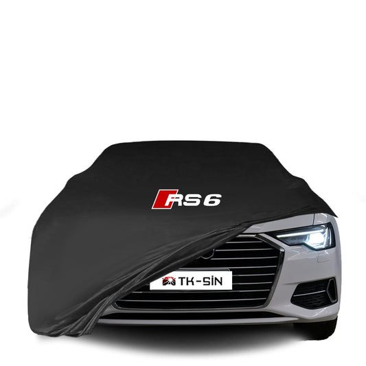 Audi RS6 A6 C8 Allroad Kombi mit maßgeschneiderter Indoor-Autoabdeckung in einer Garage in Deutschland