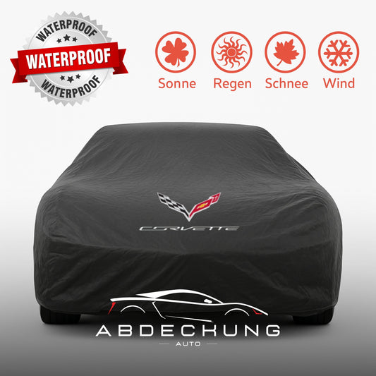Corvette Outdoor Autoabdeckung mit Logo – wasserdicht und ultraleicht