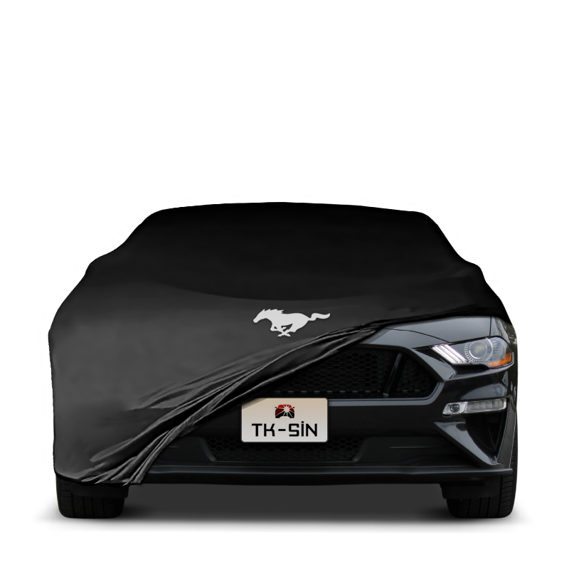 Indoor Autoabdeckung für Ford Mustang 7 (ab 2023) mit Logo – maßgeschneidert & atmungsaktiv

