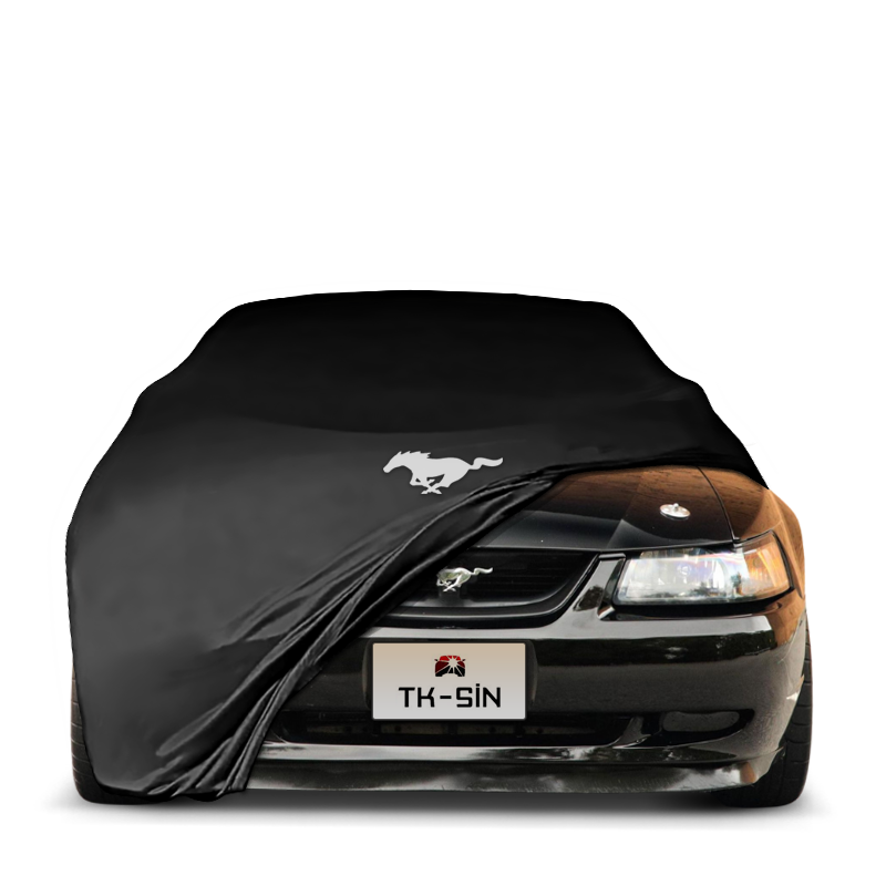 Indoor Autoabdeckung für Ford Mustang Cabrio 4 (1993–2005) mit Logo – maßgeschneidert & atmungsaktiv

