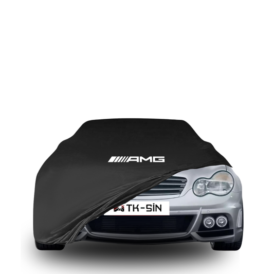 Maßgeschneiderte Indoor Autoabdeckung für Mercedes-Benz C-Klasse W203 Limousine (2000–2007) mit Logo – atmungsaktiv & elastisch